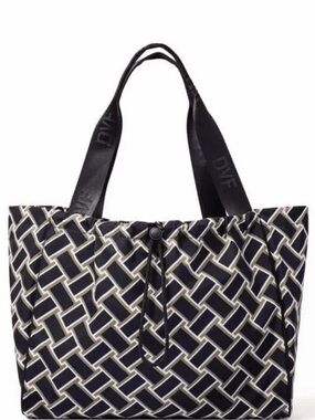 DVF x Target Geometric Nylon Tote Bag Black Brown Diane von Furstenberg